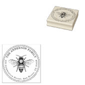  naam honingbijen Ronde retouradres Rubberstempel (Gestempeld)