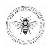  naam honingbijen Ronde retouradres Rubberstempel (Afrduk)