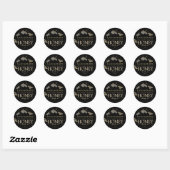 Naam Honingetiket bijen en Honeycomb Black Ronde Sticker (Vel)