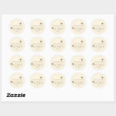 Naam Honingetiket bijen en Honeycomb Ivory Ronde Sticker (Vel)