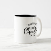 Naam Hot Chocolate Script Tweekleurige Koffiemok (Voorkant rechts)