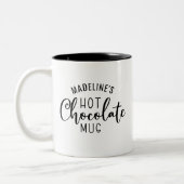 Naam Hot Chocolate Script Tweekleurige Koffiemok (Links)