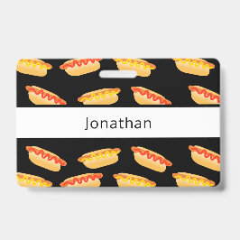 Naam Hot Dog voor voedselproductie Badge