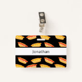 Naam Hot Dog voor voedselproductie Badge (Voorkant met clip)