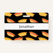 Naam Hot Dog voor voedselproductie Badge (Achterkant)