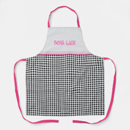 Naam, Hot Pink & Black White Buffalo Check Schort