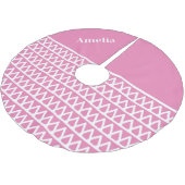 Naam Hot Pink Pattern Kerstmis Kerstboom Rok (Gekanteld)