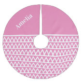 Naam Hot Pink Pattern Kerstmis Kerstboom Rok (Voorkant)