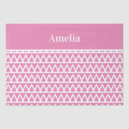 Naam Hot Pink Pattern Kerstmis Tissuepapier