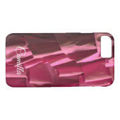 Naam  Hot Pink Ruffles Pattern Modern Case-Mate iPhone Case (Achterkant (Horizontaal))