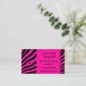  naam Hot Pink zebra print bedrijf Visitekaartje (Staand voorkant)