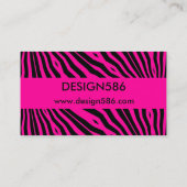  naam Hot Pink zebra print bedrijf Visitekaartje (Achterkant)