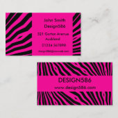  naam Hot Pink zebra print bedrijf Visitekaartje (Voorkant / Achterkant)