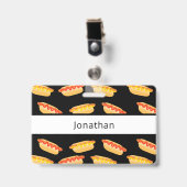 Naam Hotdog Voedselproductie Badge (Voorzijde met clip)
