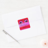 Naam Hotroze Red Boutique Shop Logo Vierkante Sticker (Envelop)