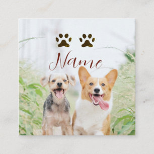 naam huisdier dier hond kat poot eenvoudig foto mi vierkante visitekaartje