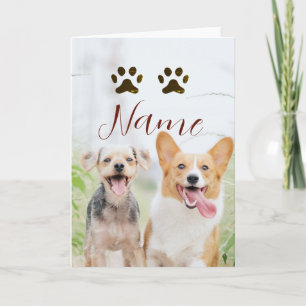 naam huisdier dier hond kat poot eenvoudige foto m kaart