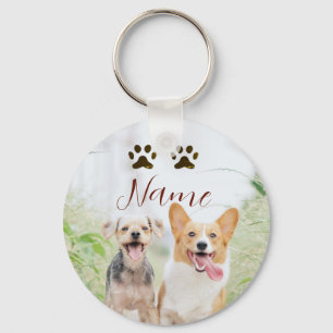 naam huisdier dier hond kat poot eenvoudige foto m sleutelhanger