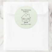 Naam huisgenoot van huis en sleutelgezin ronde sticker (Tas)