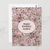 Naam humor neutraal borst patroon briefkaart (Voorkant / Achterkant)