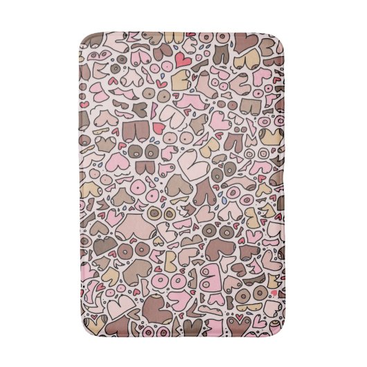 Naam humor neutraal borstpatroon badmat (Voorkant Verticaal)