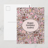 Naam humor neutraal borstpatroon briefkaart (Voorkant / Achterkant)