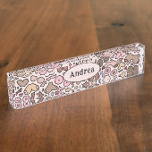 Naam humor neutraal borstpatroon naambordje (Zijkant)