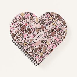 Naam humor neutraal borstpatroon notitieboek