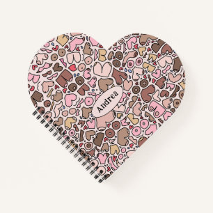 Naam humor neutraal borstpatroon notitieboek