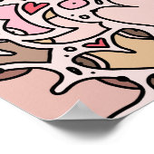 Naam humor neutraal borstpatroon poster (Hoek)