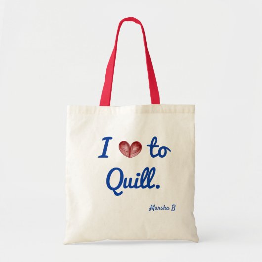 Naam, I (hart) naar Quill, Budget Cotton Tas (Voorkant)
