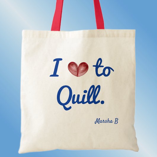 Naam, I (hart) naar Quill, Budget Cotton Tas