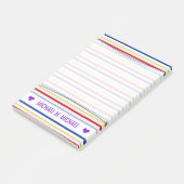 Naam; Ice Hockey Arena Rink geïnspireerde stripes Post-it® Notes (Schuin)