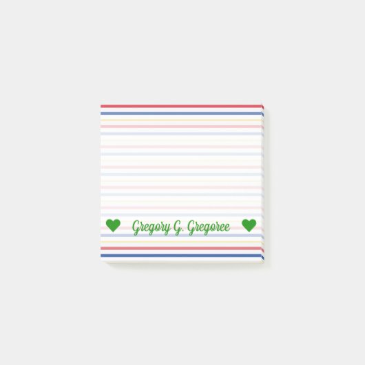 Naam; Ice Hockey Arena Rink geïnspireerde stripes Post-it® Notes (Voorkant)