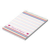 Naam + Ice Hockey Arena Rink geïnspireerde strips Notitieblok (Linkerzijde)