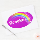 Naam ID Brooke paarse roze regenboog stickers (Envelop)