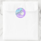 Naam ID "Teagen blue paarse horse stickers (Tas)