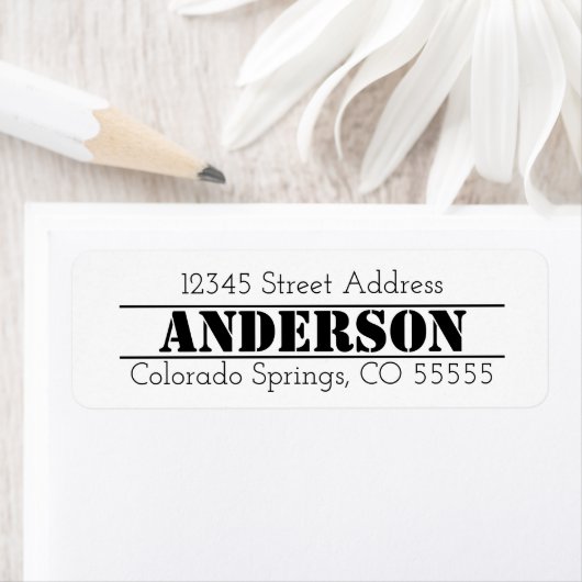 Naam in centrum - het Etiket van het Adres van de  (Insitu)