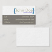 Naam in Curly Braces Visitekaartje (Voorkant / Achterkant)