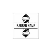 Naam in het midden van Barber Pole Rubberstempel (Afrduk)
