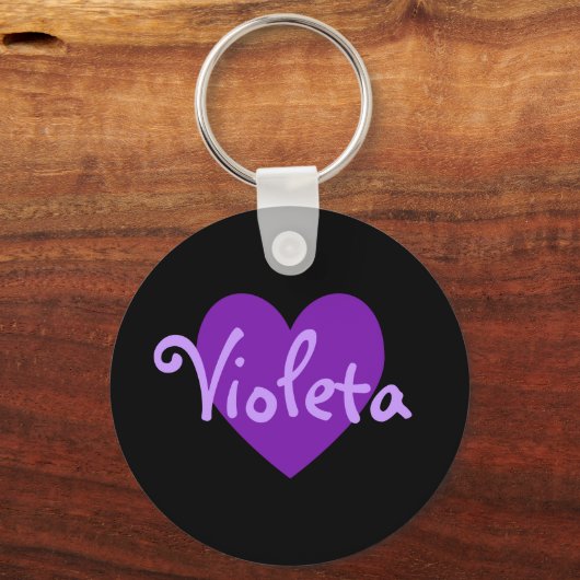 Naam in het Paars Sleutelhanger (Voorkant)