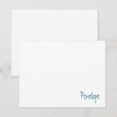 Naam in hoek Minimalistisch gepersonaliseerd Notitiekaartje (Voorkant / Achterkant)