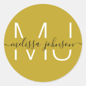 Naam in letters ronde sticker (Voorkant)