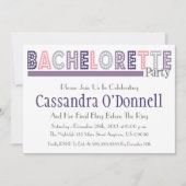 Naam in Lights Bachelorette Party Invites (Paars) Kaart (Voorkant)