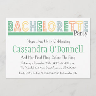 Naam in Lights Bachelorette Party nodigt uit (groe Kaart