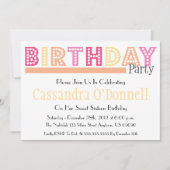 Naam in Liight Birthday Party Invitations (Oranje) Kaart (Voorkant)