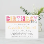 Naam in Liight Birthday Party Invitations (Oranje) Kaart (Staand voorkant)