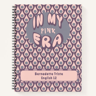Naam In Mijn Tijdperk Midcentury Modern Roze Paars Notitieboek