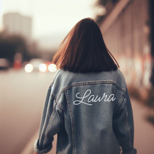 Naam in Script Font Denim Jacket