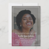 Naam in Script Photo Celebration of Life Kaart (Voorkant)